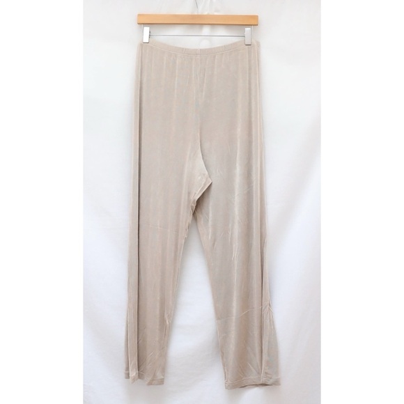 Ronni Nicole Ovida Relaxed straight leg pants metallic bronze tan textured plus - Picture 1 of 5